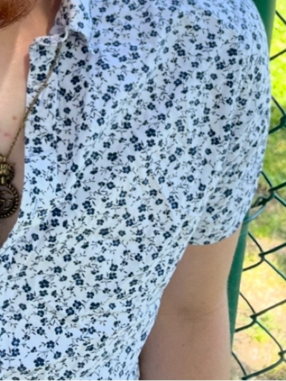 DENIM & FLOWER Men RICKY SINGH Floral Short Sleeve Button-Up Shirt BLUE DAISY - Picture 7 of 16
